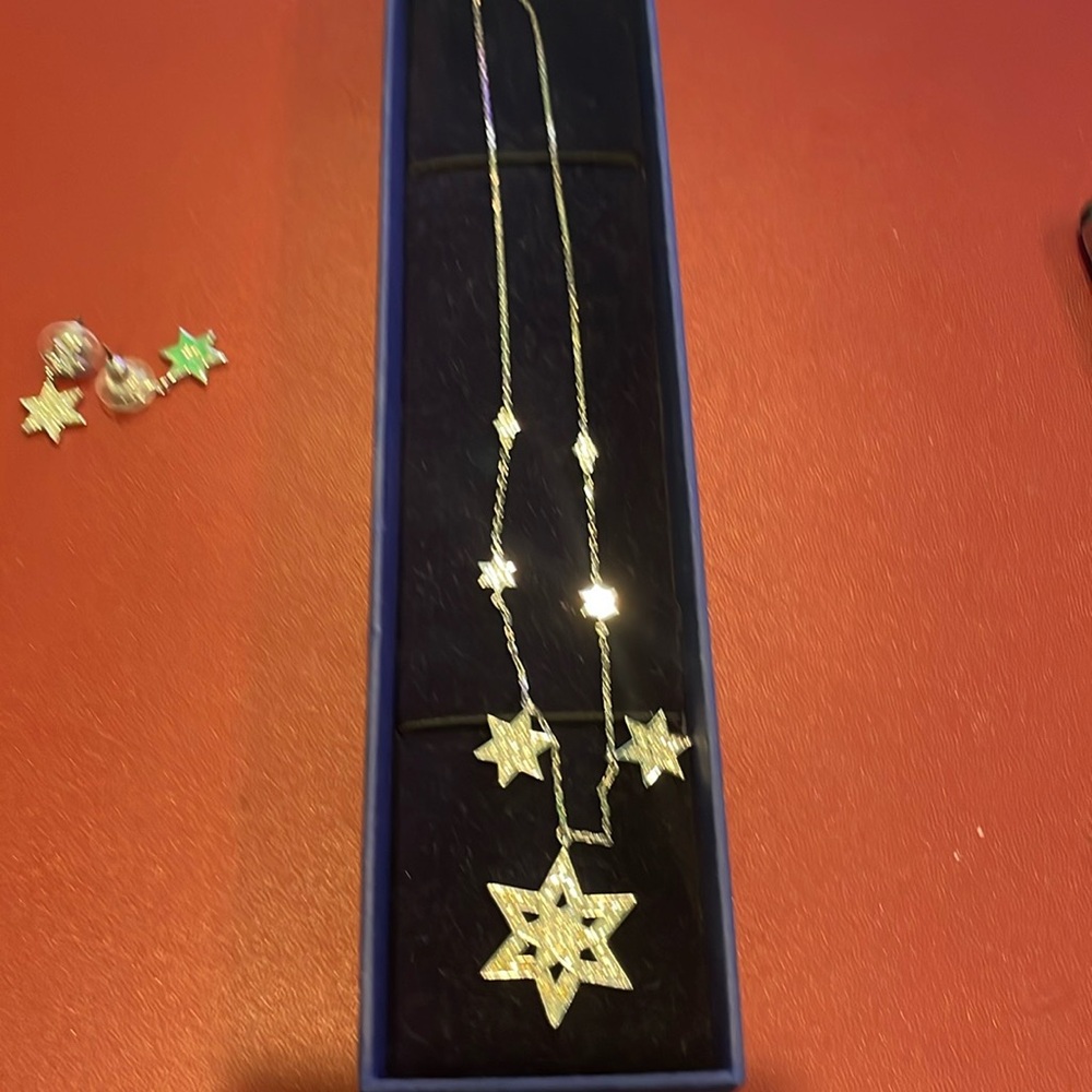 Swarovski Star Necklace & Star Earrings set